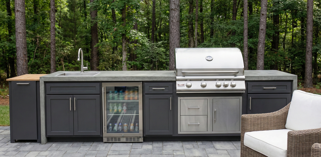 Forest Edge Outdoor Kitchen Project | Blaze Grill & Beverage Center
