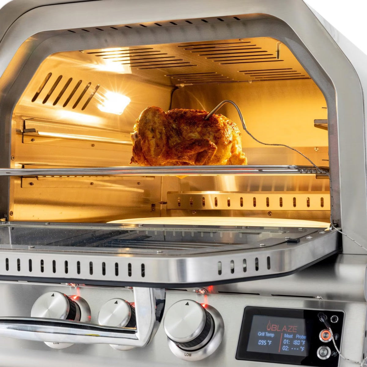 Blaze 26-Inch Built-In Gas Outdoor Pizza Oven W/Rotisserie