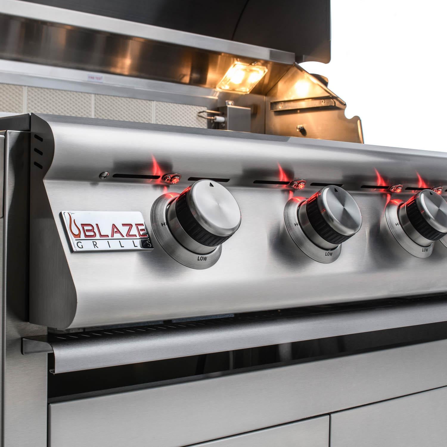 Blaze LTE+ Marine Grade 32-Inch 4-Burner Built-In Gas Grill with Rear Infrared Burner and Grill Lights