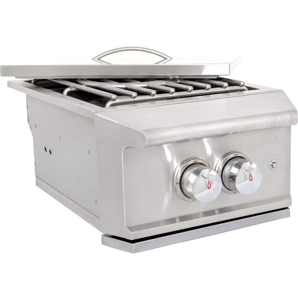 Blaze Professional LUX Built-In Gas High Performance Power Burner w/ Wok Ring & Stainless Steel Lid