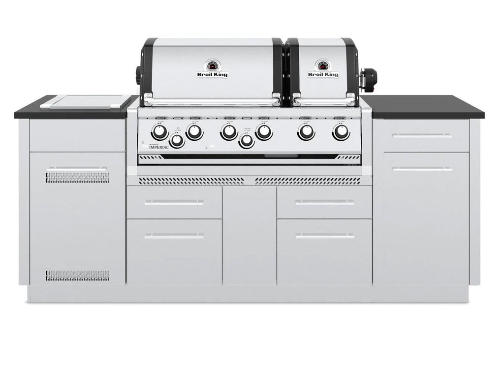 Broil King Imperial S 690i 6-Burner Gas Grill Island With Rotisserie & Side Burner