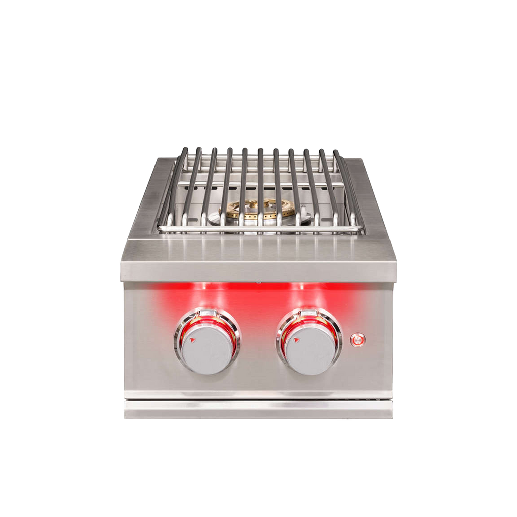 TrueFlame Built-In Double Side Burner with LED Lighting & Stainless Steel Lid