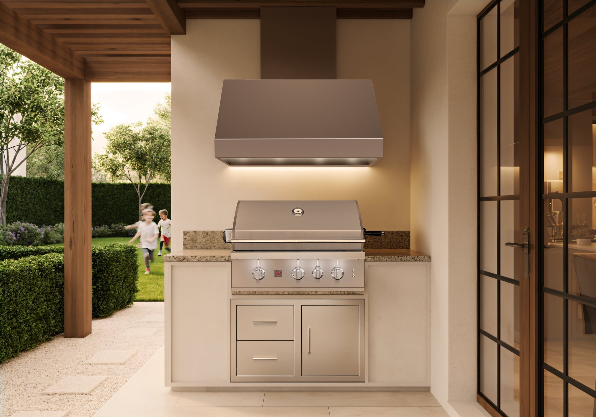 Summerset TRL Pro 32-Inch 3 Burner Freestanding Gas Grill With Rear Infrared Burner and Rotisserie Kit On Deluxe Cart