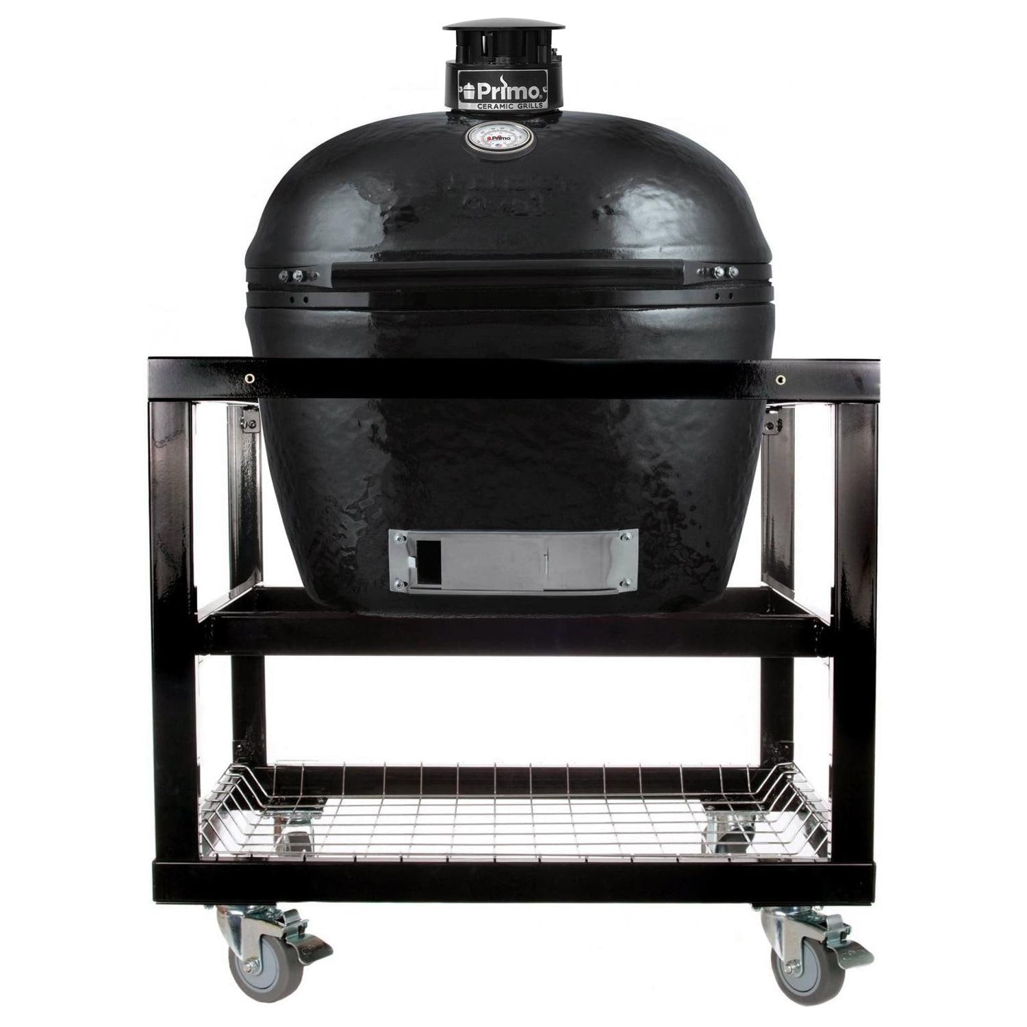 Primo Oval XL Ceramic Kamado Grill On Cart With Stainless Steel Grates