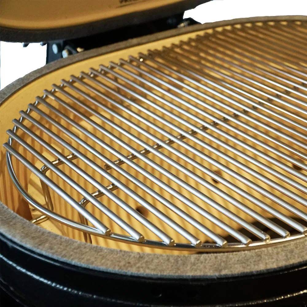 Primo All-In-One Oval Large Ceramic Kamado Charcoal Grill With Cradle and Side Shelves