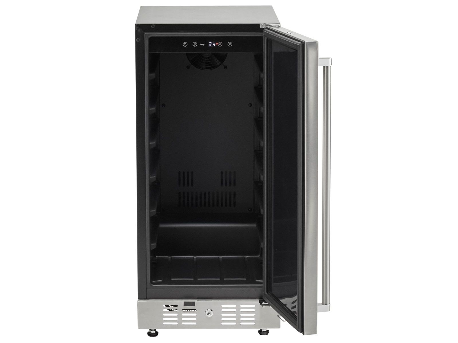 coyote 15-inch 3.0 cu. ft. reversible hinge outdoor rated compact refrigerator