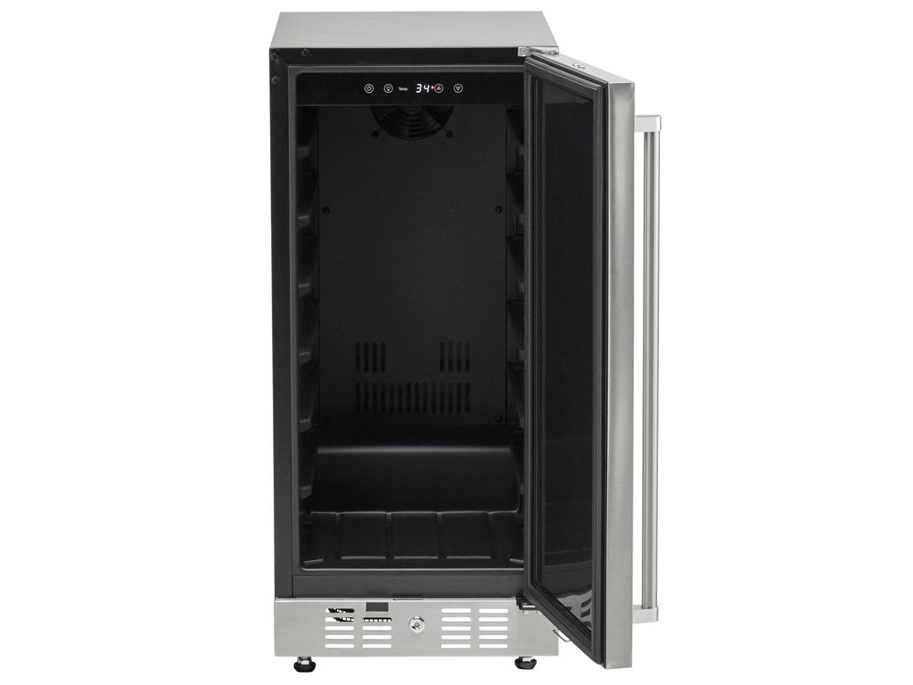 Haven 6-ft outdoor kitchen island with c-series 30-inch 3-burner built-in gas grill, refrigerator & double access doors