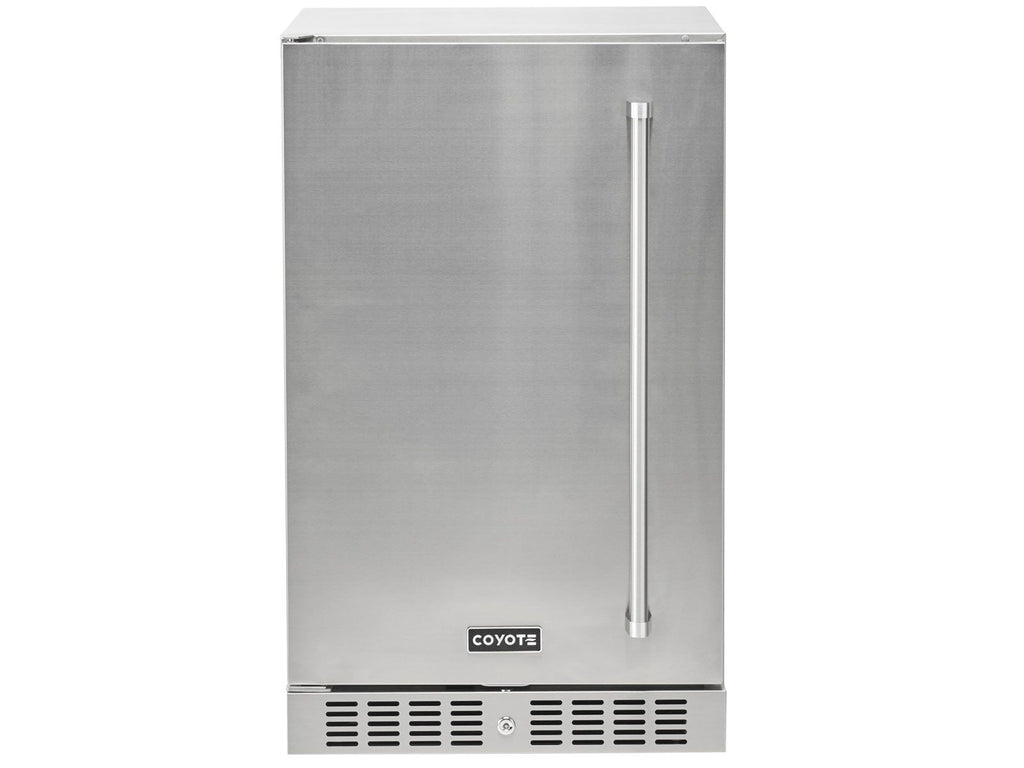 coyote 21-inch 4.1 cu. ft. left hinge outdoor rated compact refrigerator