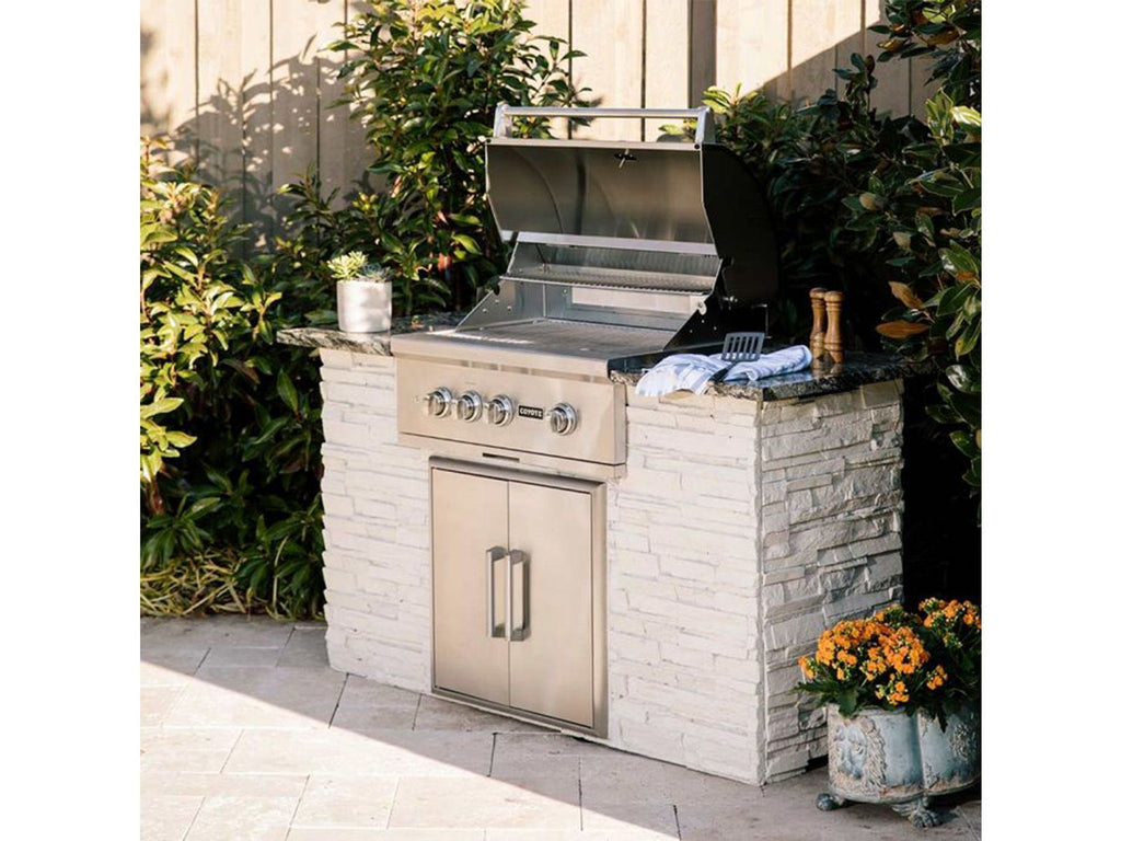 coyote s-series 30-inch 3-burner built-in gas grill with rapidsear infrared burner & rotisserie