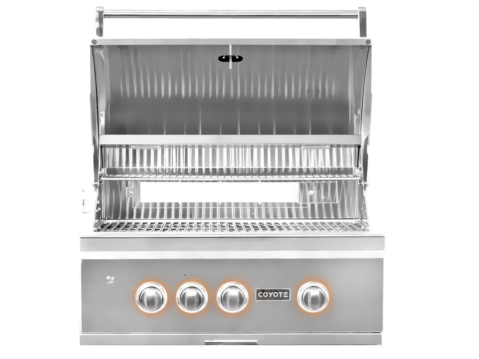 coyote s-series 30-inch 3-burner built-in gas grill with rapidsear infrared burner & rotisserie