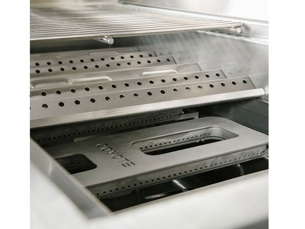 coyote s-series 30-inch 3-burner built-in gas grill with rapidsear infrared burner & rotisserie