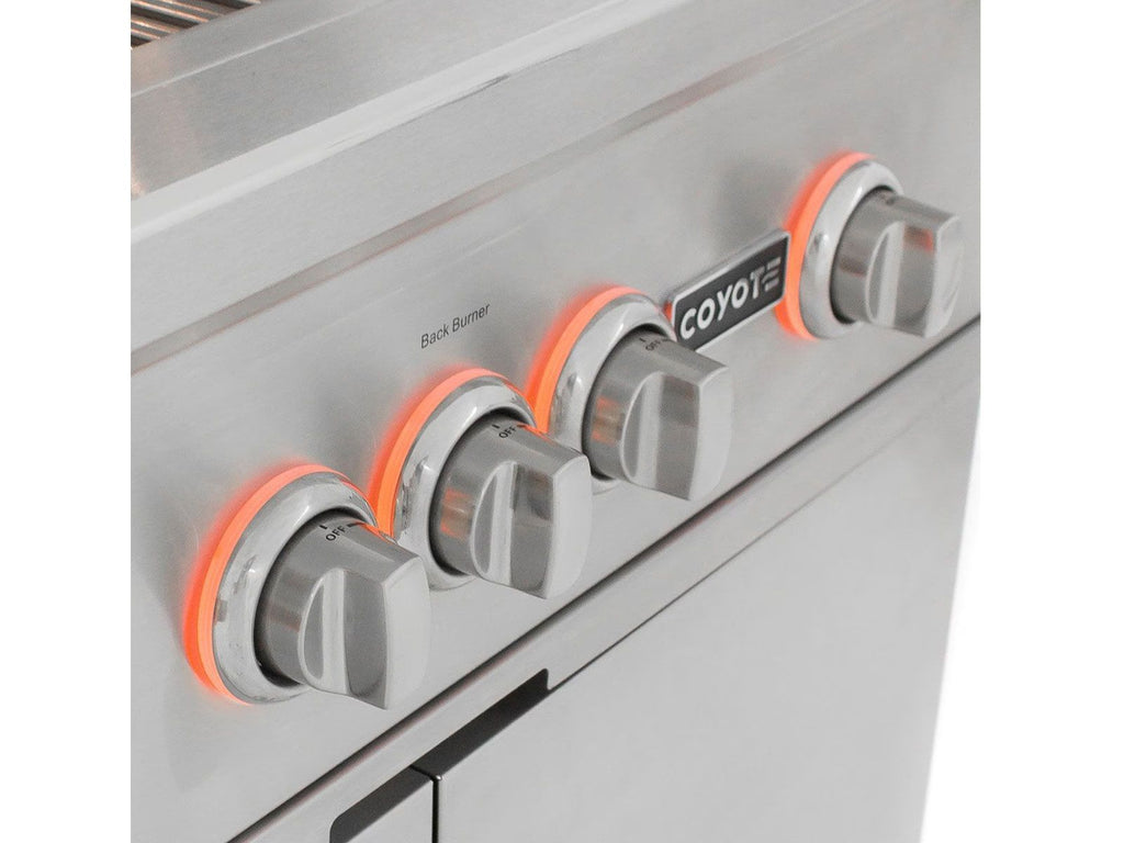 coyote s-series 30-inch 3-burner built-in gas grill with rapidsear infrared burner & rotisserie