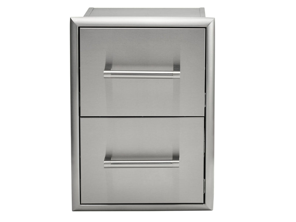 Haven 6 ft. outdoor kitchen island w/ coyote c-series 30-inch grill, double access door & 2 drawer cabinet - harbor gray