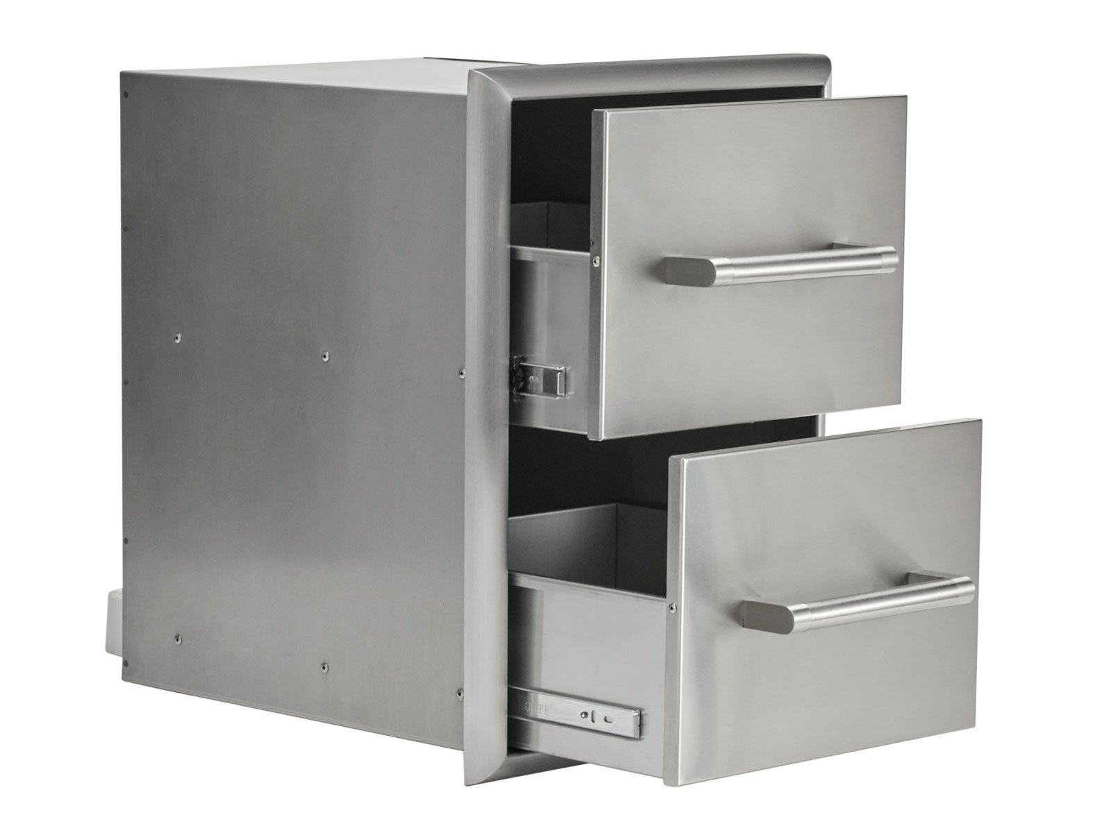 Haven 6 ft. outdoor kitchen island w/ coyote c-series 30-inch grill, double access door & 2 drawer cabinet - harbor gray