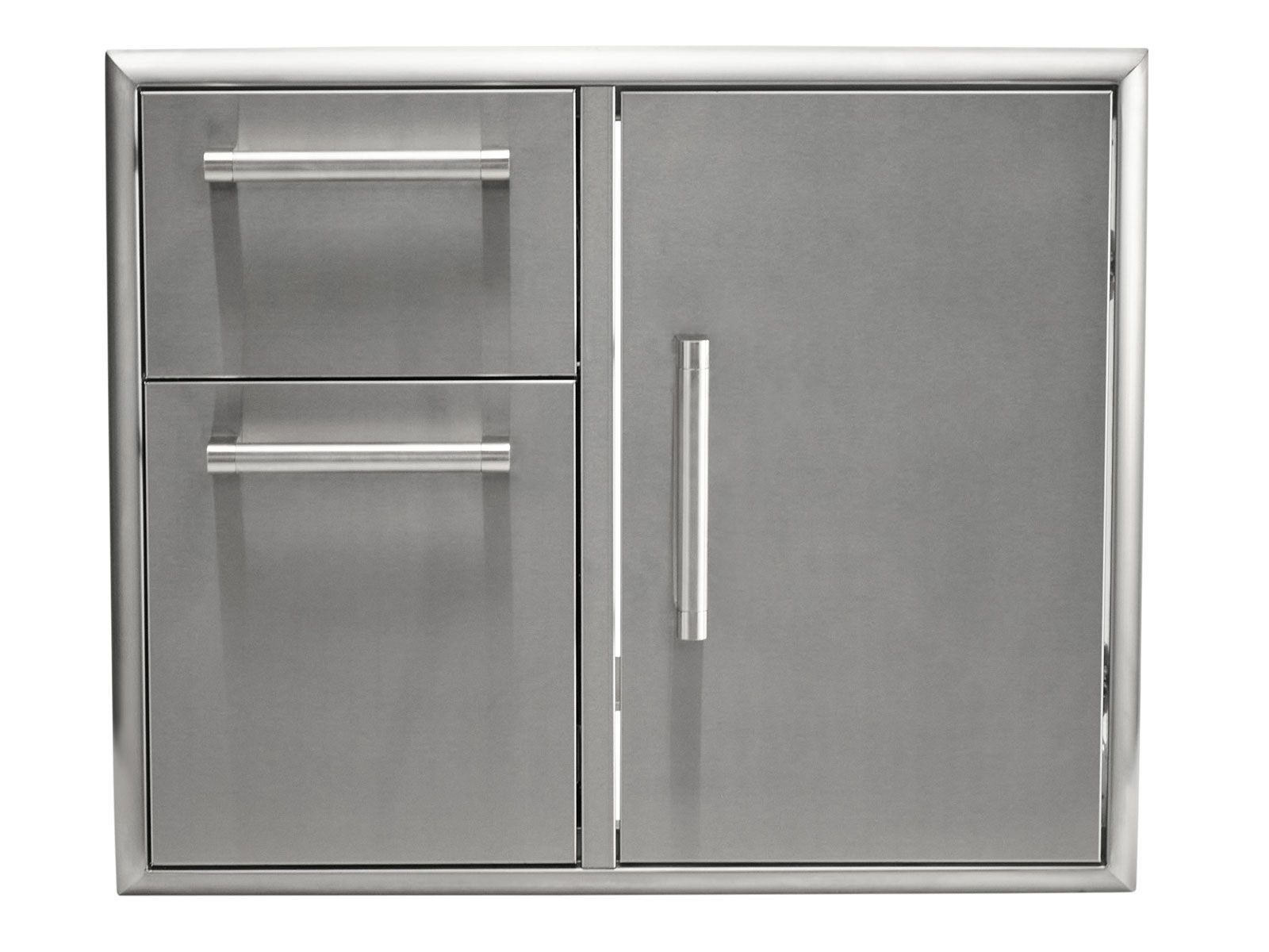 haven 6 ft. outdoor kitchen island w/ coyote c-series 30-inch grill, 31" dry pantry & trash center - brushed black