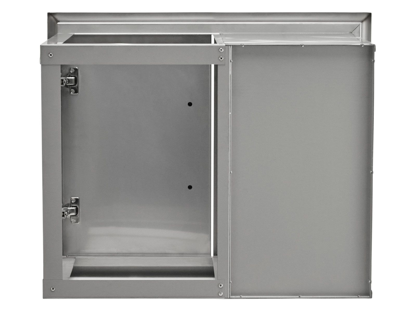 haven 6 ft. outdoor kitchen island w/ coyote c-series 30-inch grill, 31" dry pantry & trash center - brushed black