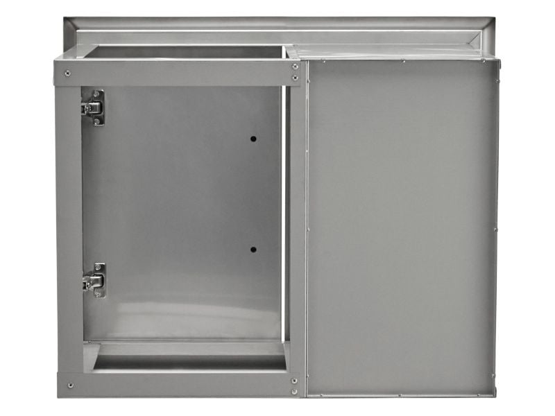 haven 6 ft. outdoor kitchen island w/ coyote sl-series 30-inch grill, double access door & 2 drawer cabinet - harbor gray