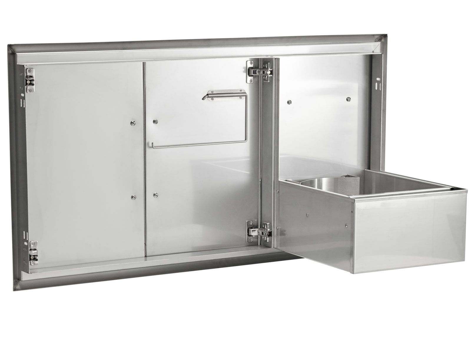 coyote 45-inch double access doors with roll out trash/propane tank drawer