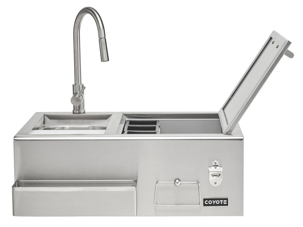 coyote 30-inch stainless steel built-in refreshment center