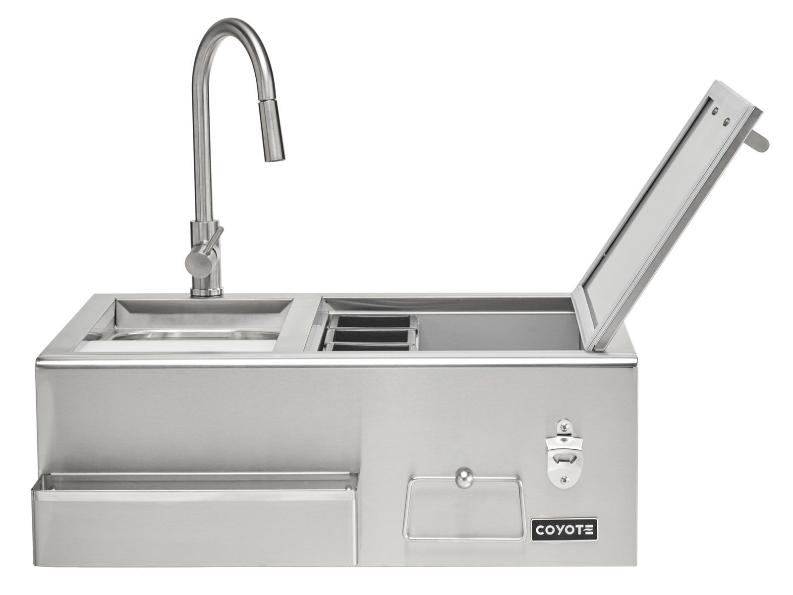 coyote 30-inch stainless steel built-in refreshment center