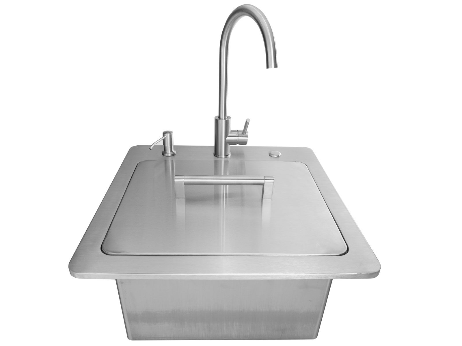 coyote 21-inch sink with faucet, drain, soap dispenser