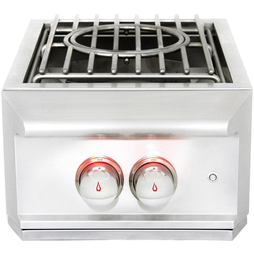Blaze Professional LUX Built-In Gas High Performance Power Burner w/ Wok Ring & Stainless Steel Lid