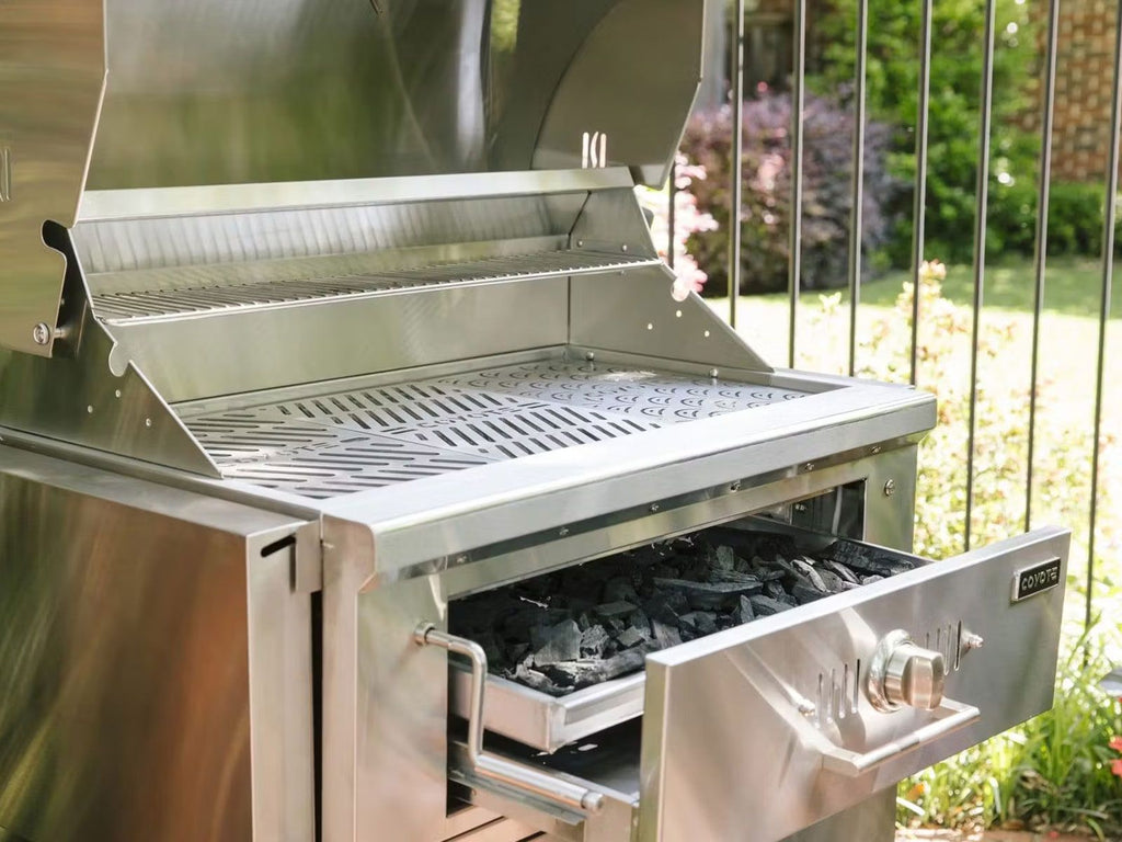 coyote 36-inch built-in stainless steel charcoal grill