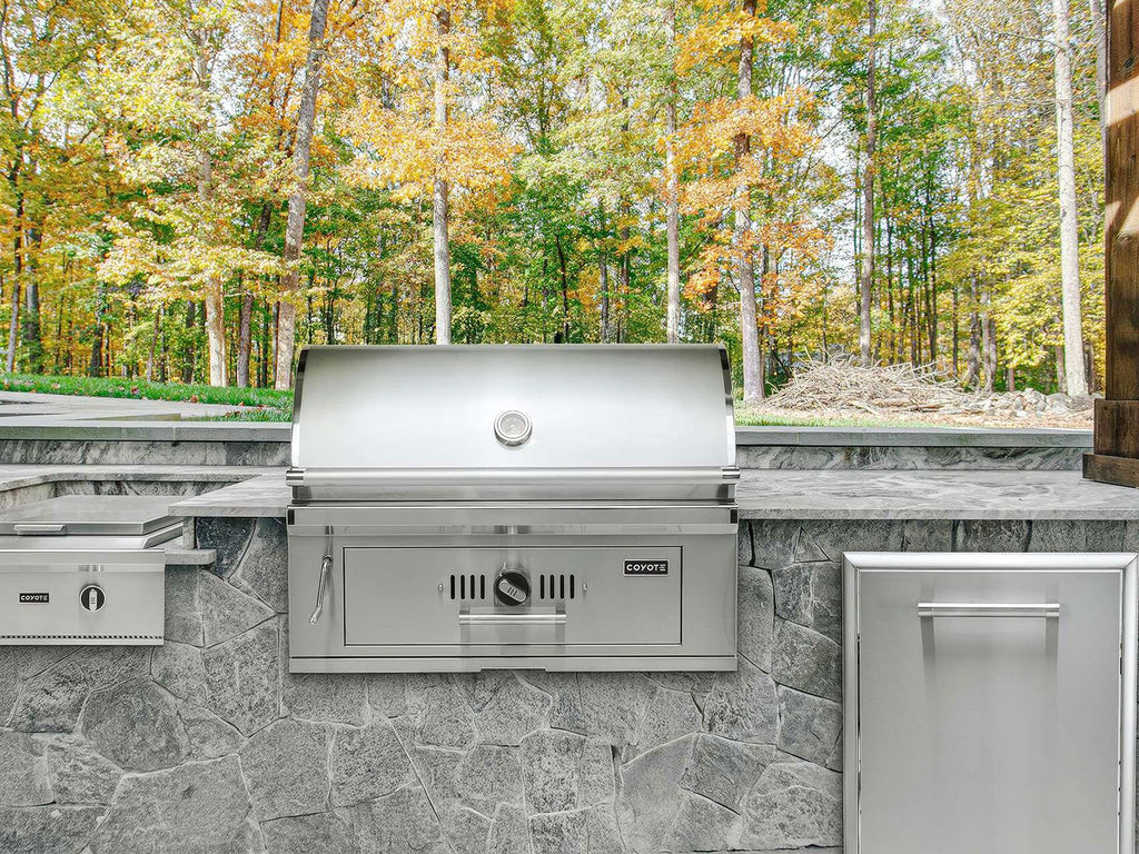 coyote 36-inch built-in stainless steel charcoal grill