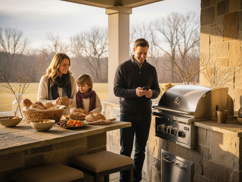 coyote sl-series 36-inch 5-burner built-in gas grill with ceramic briquettes, sear burner, infrared rear burner & rotisserie kit