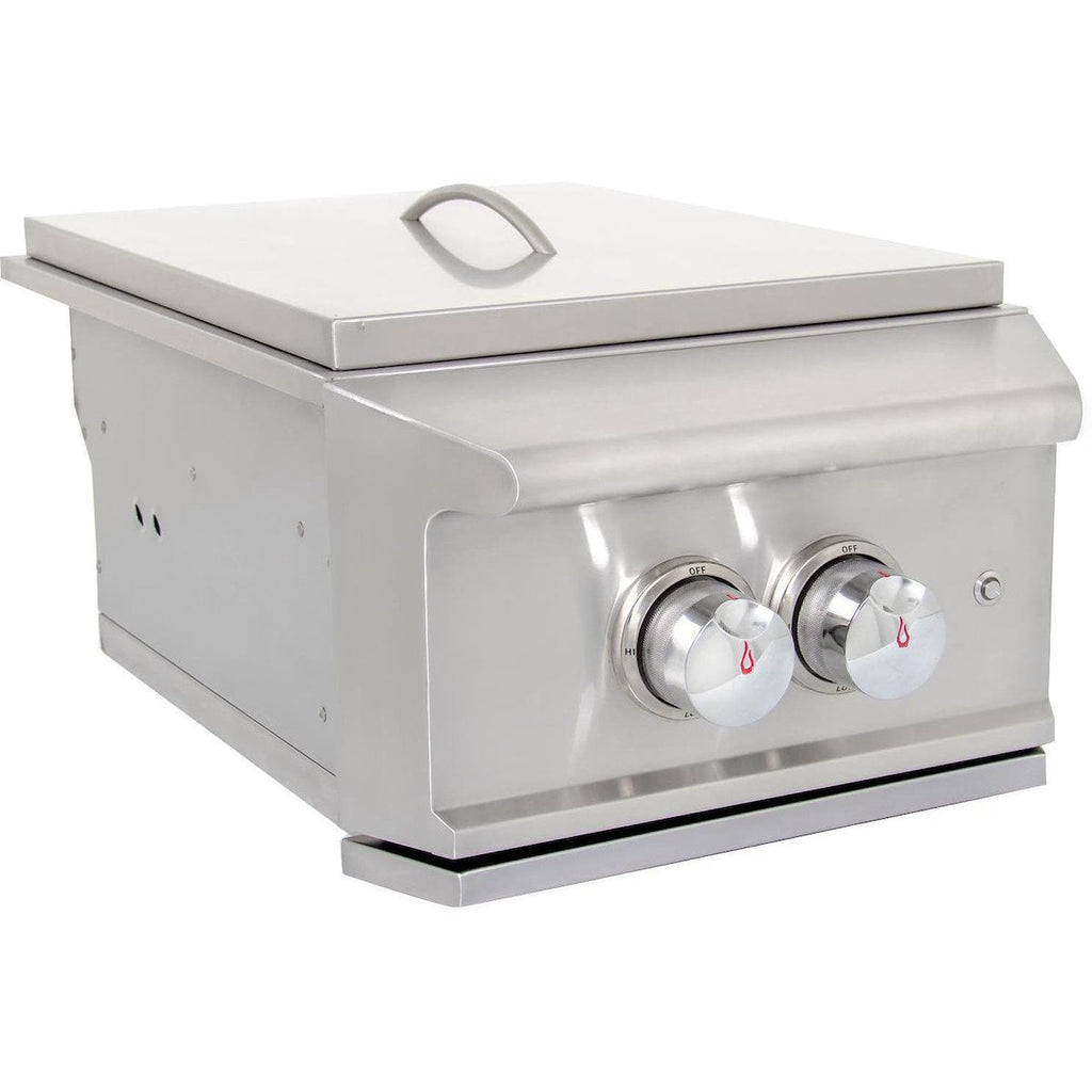 Blaze Professional LUX Built-In Gas High Performance Power Burner w/ Wok Ring & Stainless Steel Lid