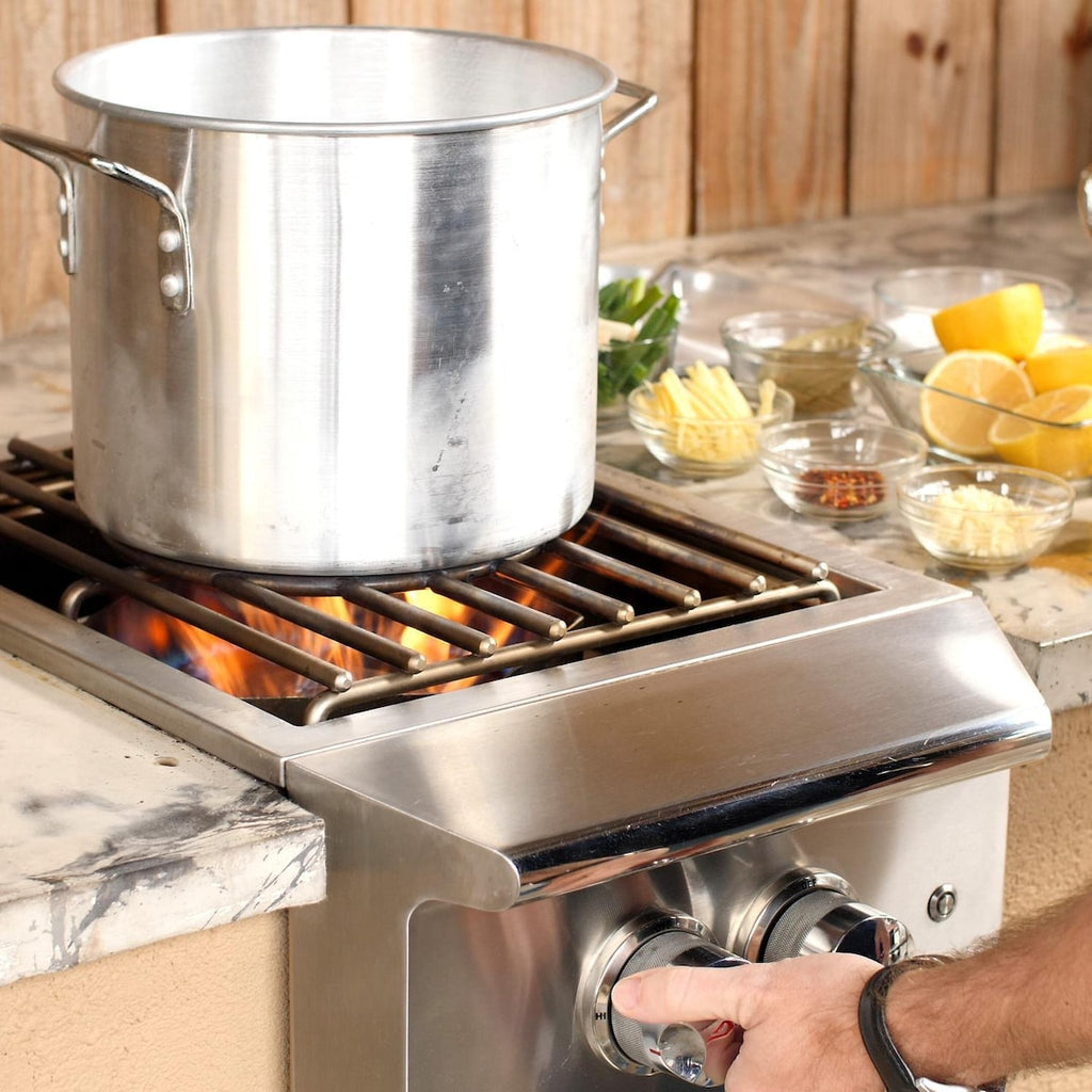 Blaze Professional LUX Built-In Gas High Performance Power Burner w/ Wok Ring & Stainless Steel Lid