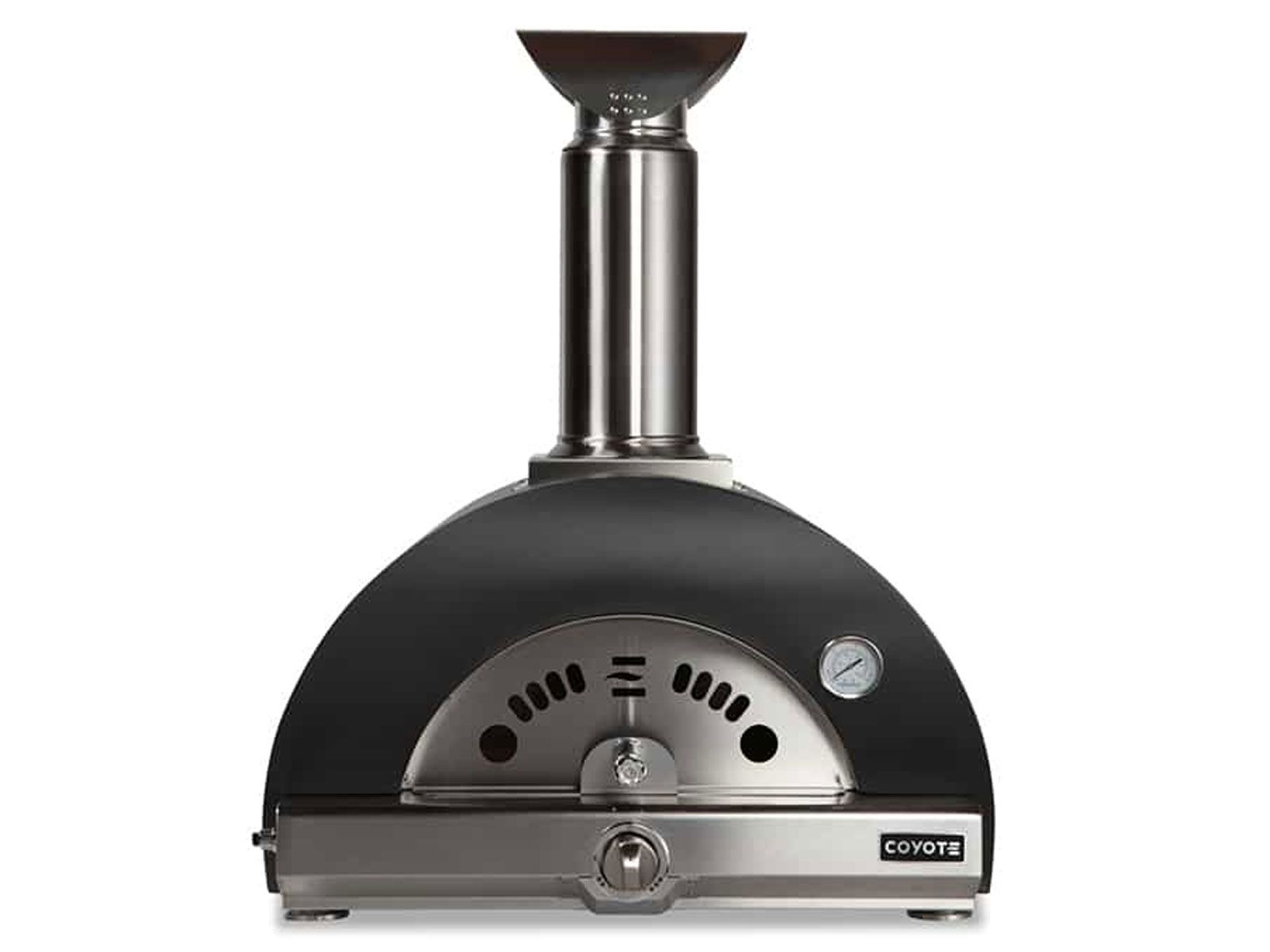 coyote 30-inch hybrid multi-fuel outdoor pizza oven - black