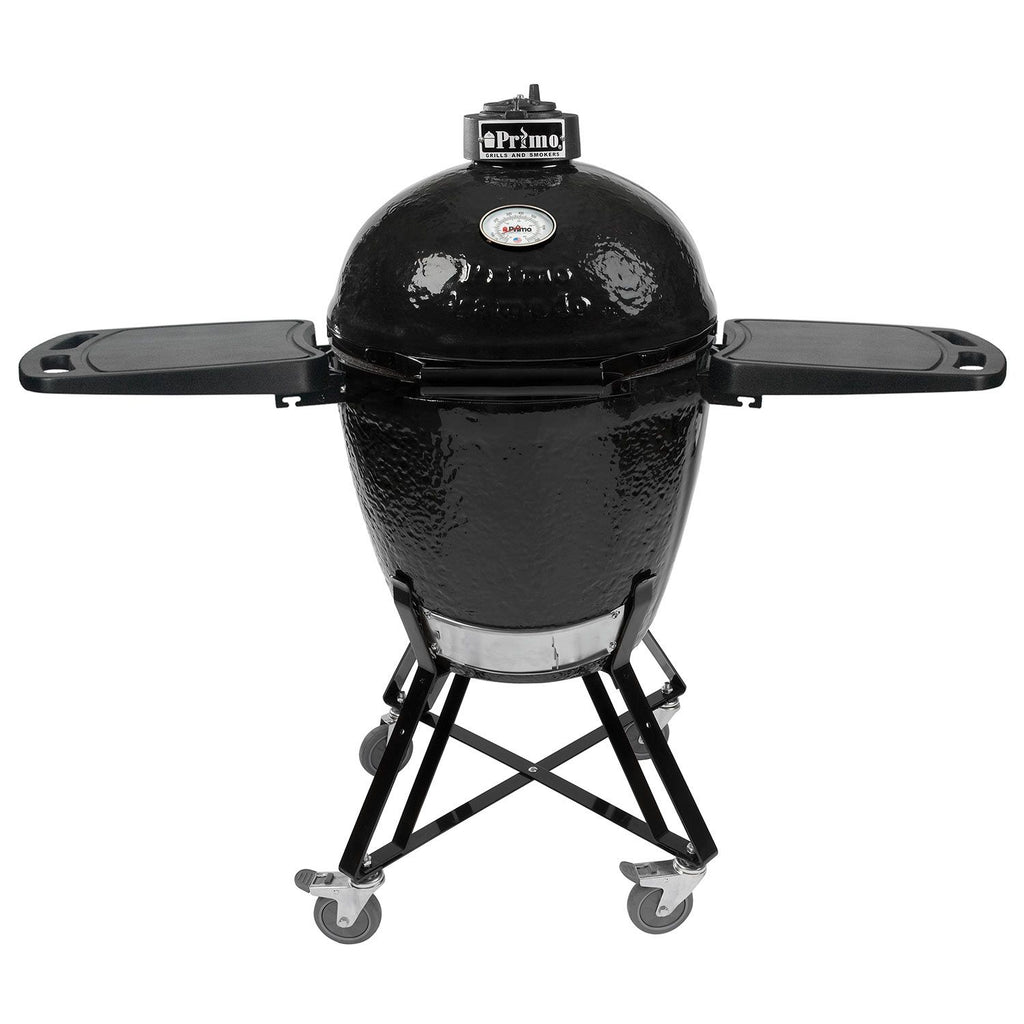 Primo All-In-One Round Ceramic Kamado Charcoal Grill With Cradle & Side Shelves