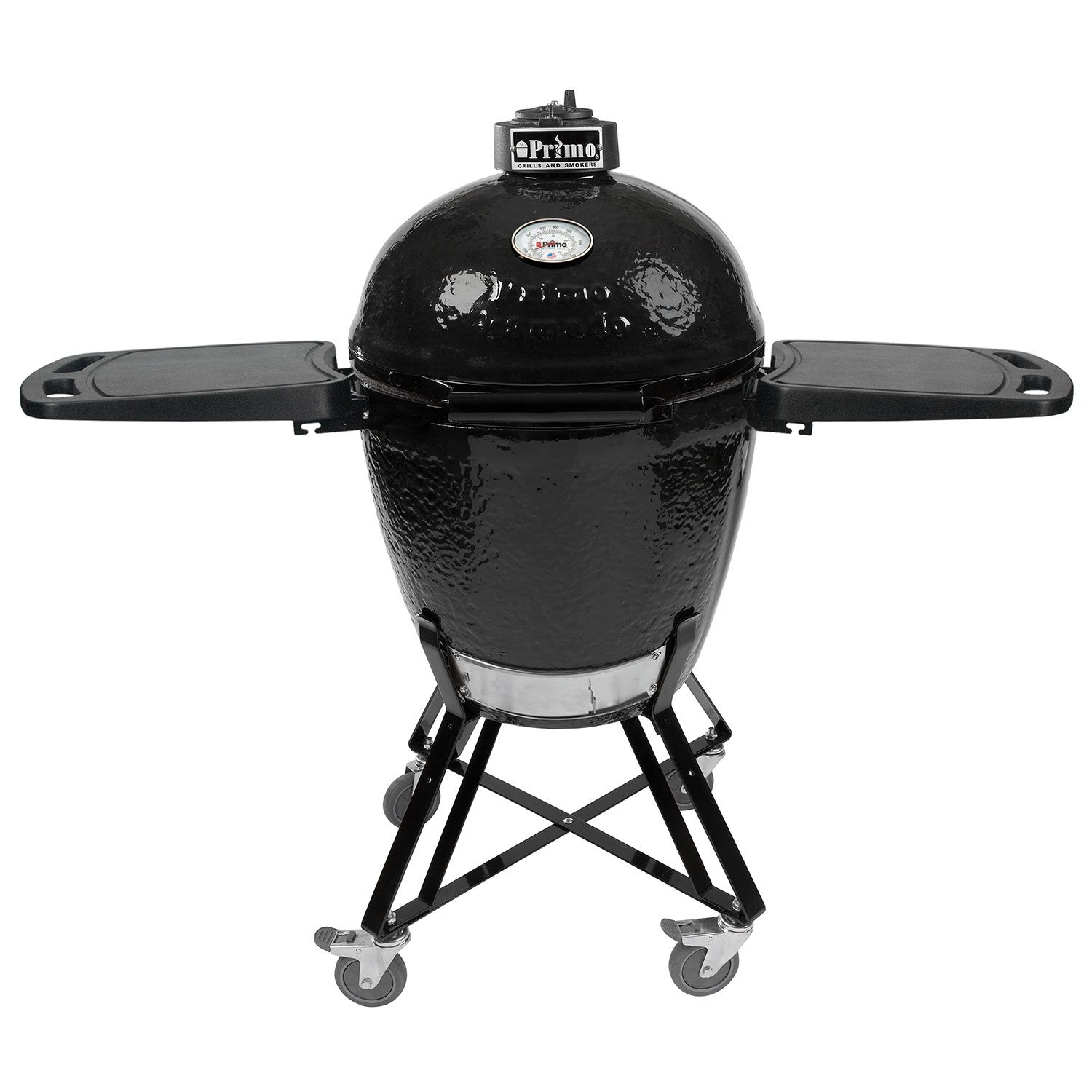 Primo All-In-One Round Ceramic Kamado Charcoal Grill With Cradle & Side Shelves