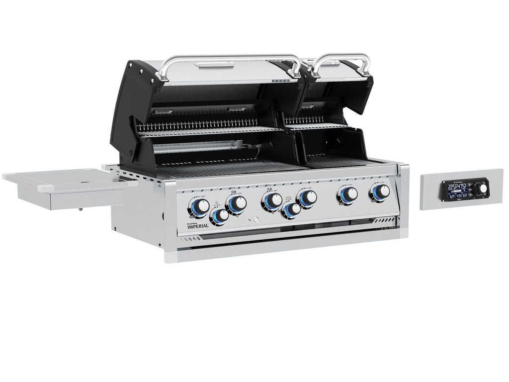 Broil King 9 3/4-Foot Outdoor Kitchen Island with Imperial QS 690i 6-Burner Gas Grill, Rotisserie, Side Burner, Refrigerator & iQue™ Technology Control