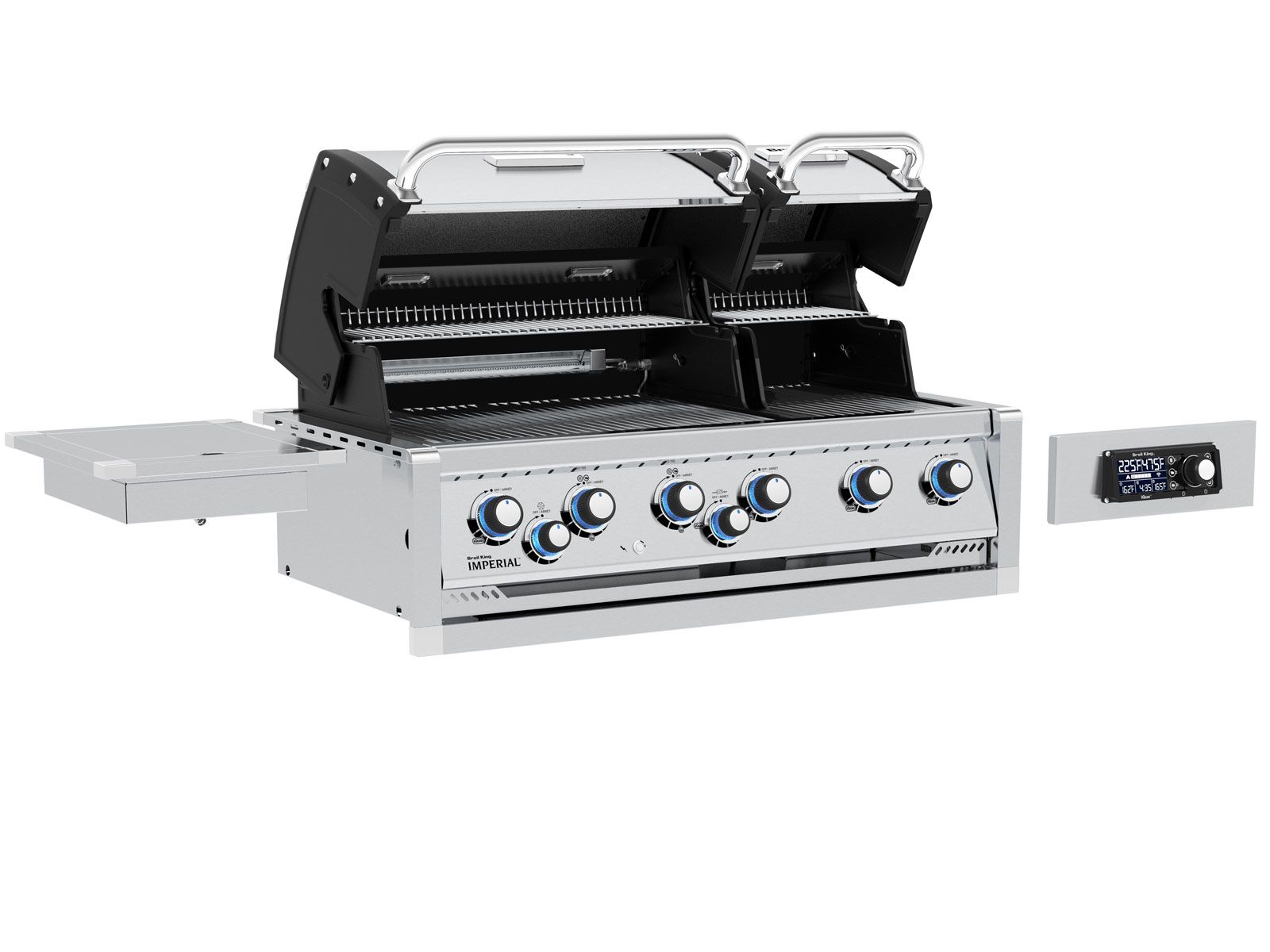 Broil King 9 3/4-Foot Outdoor Kitchen Island with Imperial QS 690i 6-Burner Gas Grill, Rotisserie, Side Burner, Refrigerator & iQue™ Technology Control