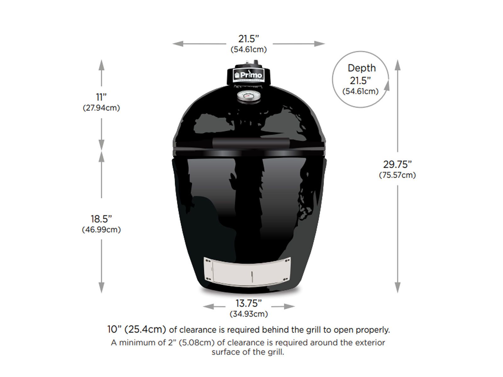 Primo All-In-One Round Ceramic Kamado Charcoal Grill With Cradle & Side Shelves