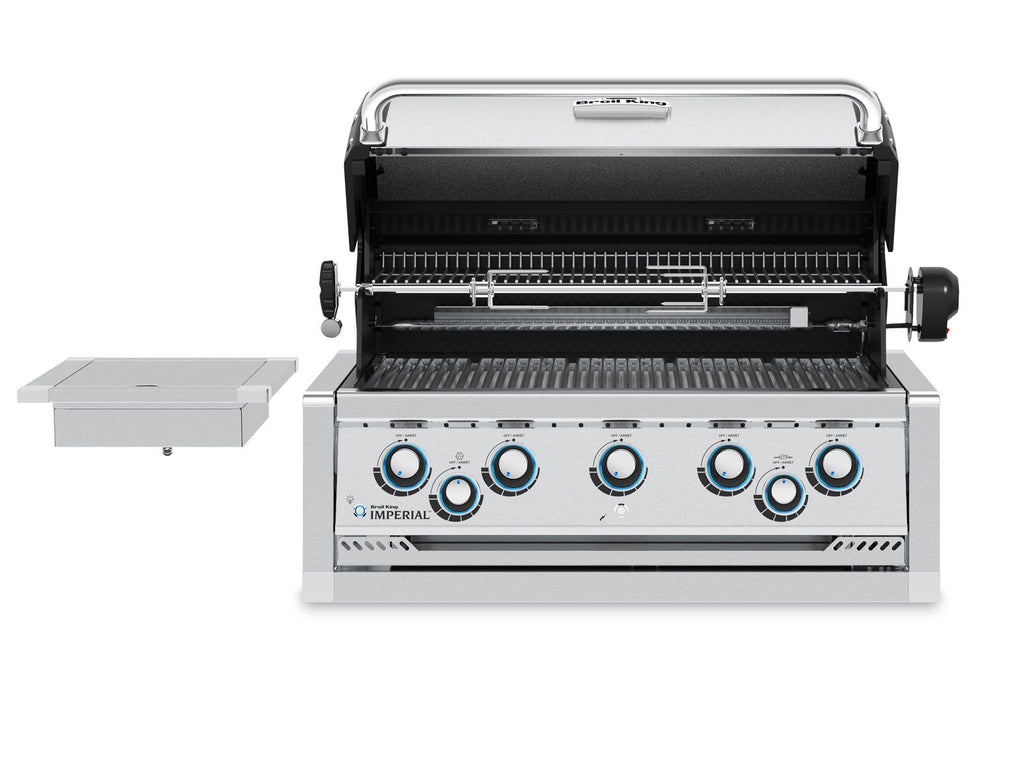 Broil King 9-Foot Outdoor Kitchen Island with Imperial S 590i 5-Burner Gas Grill, Rotisserie, Side Burner & Refrigerator