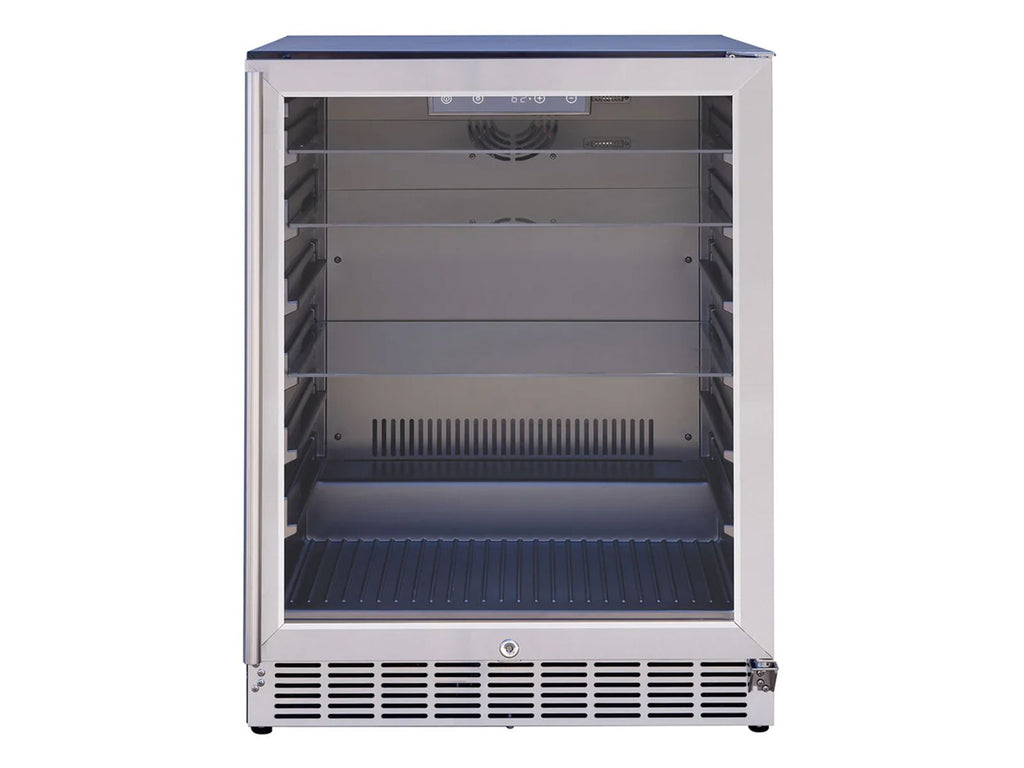 Summerset 24-Inch 5.1 Cu. Ft. Outdoor Glass Door and Glass Shelves Refrigerator